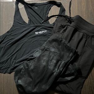 SHEFIT Black Performance Tank and Leggings Set